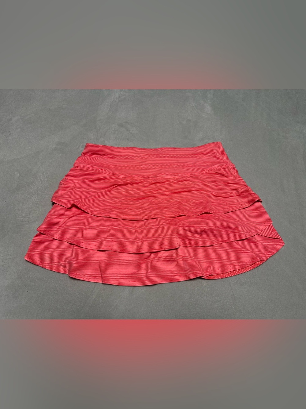Athleta Coral Reef Dot Stripe Swagger Skort Tiered Tennis Skirt Womens Small